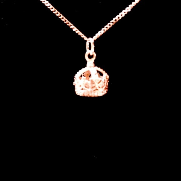 925 Sterling Silver crown queen, princess necklace - Picture 3 of 11